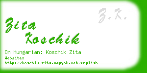 zita koschik business card